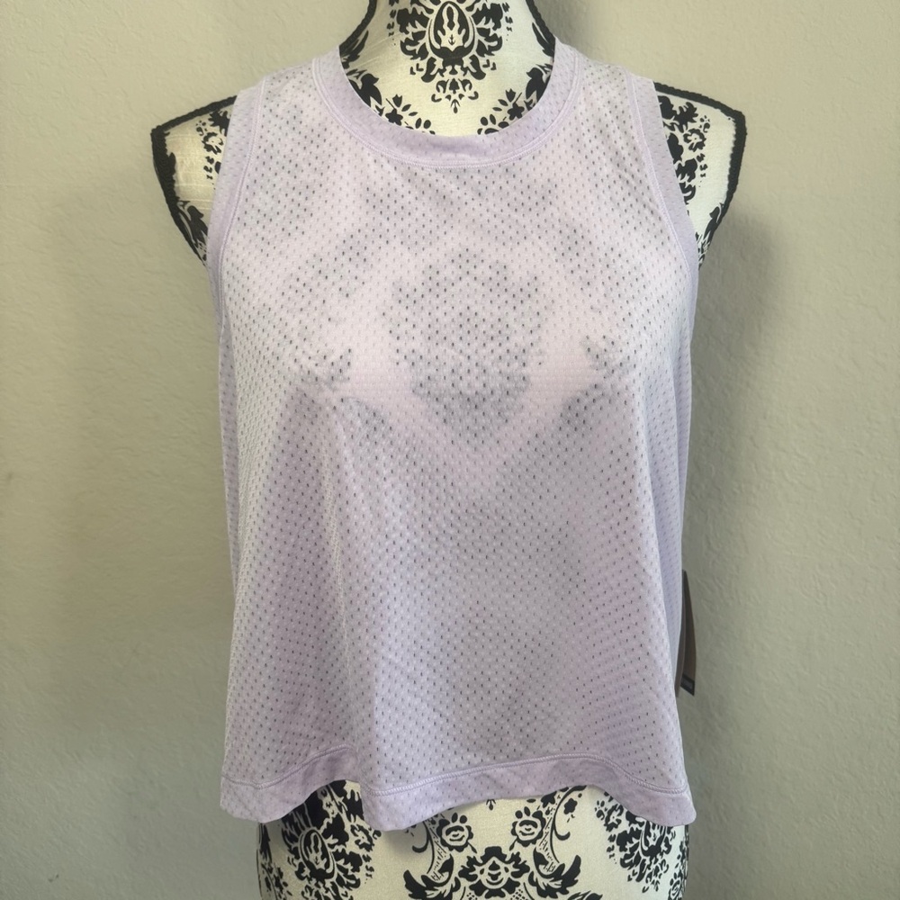 Nike One Women's Classic Breathe Dri-FIT Mesh Cropped Tank Top Size XL Lilac